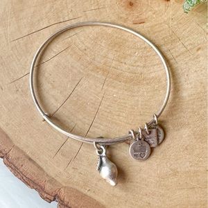 Alex & Ani Lemon Zest for Life Charm Silver Bangle Bracelet